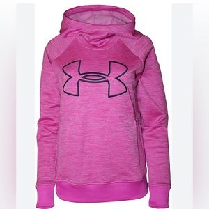 Under Armour Hoodie Logo Pullover Cold Gear Sweatshirt Pink Women’s UA Medium